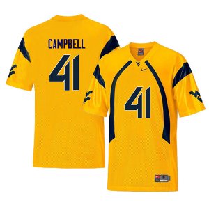 Men's West Virginia Mountaineers NCAA #41 Jonah Campbell Yellow Authentic Nike Retro Stitched College Football Jersey NT15K85GK